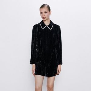 ZARA Velvet Dress with Collar